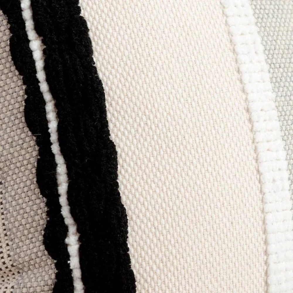 Black and White Textured Throw Pillow Cover